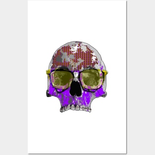 Royal purple skull with glasses Posters and Art